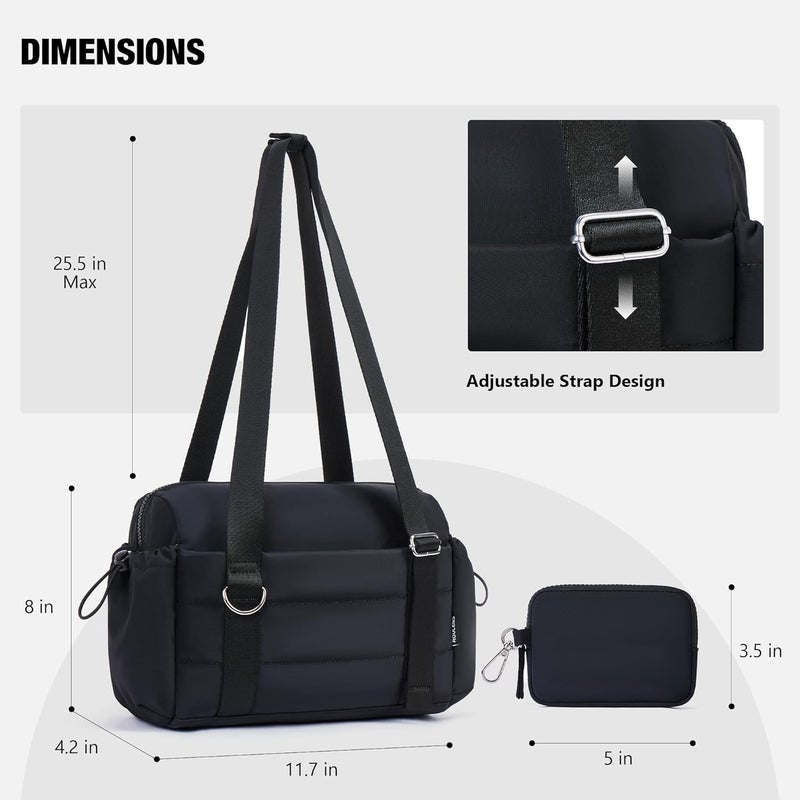 Roulens Small Gym Bag for Women 2 Set Mini Gym Duffle Bag with Wet Compartment and Coin Wallet, Gym Tote Bag for Workout/Sport/Travel - Image 5